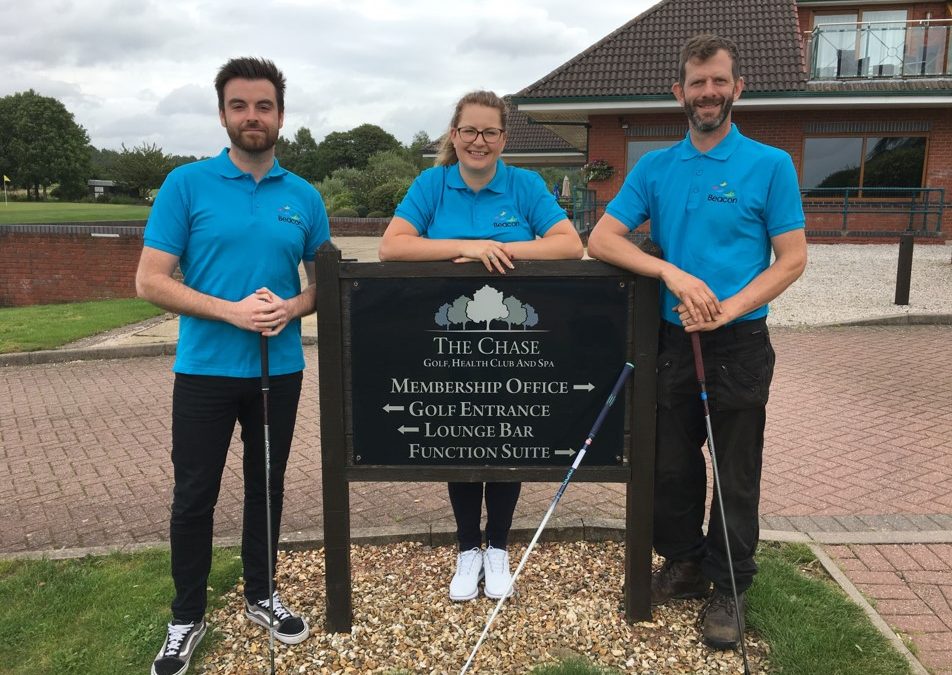 Charity Golfers Play Blind to Drive Funds for Beacon